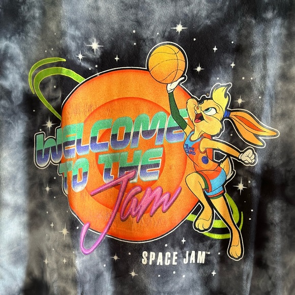 Space Jam Tie Dye Grey T Shirt Size Large - Picture 2 of 4